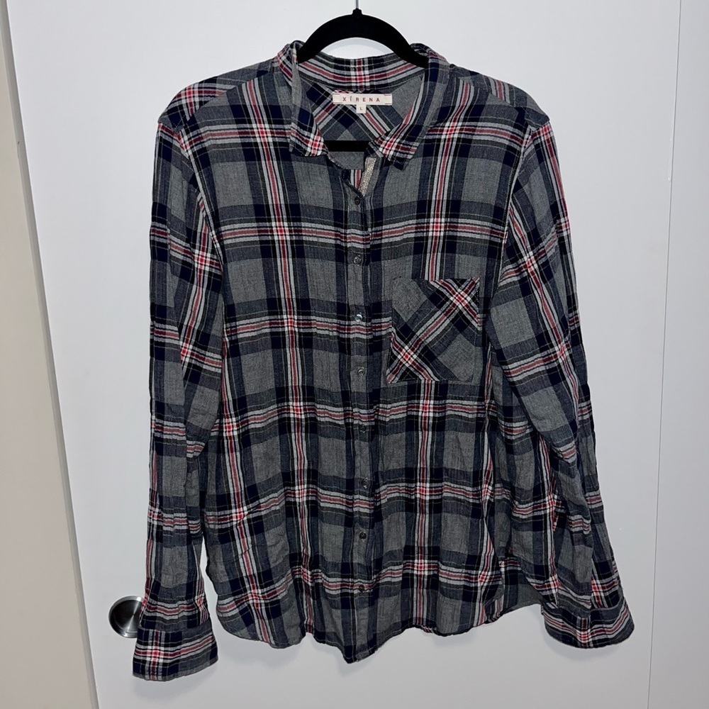 Xirena Plaid Flannel Button Down Shirt